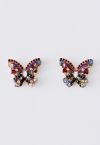 Farbige Kristall-Diamant-Schmetterlings-Ohrringe