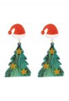 Sternenklare Weihnachtsbaum-Ohrringe in Grün