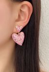 Schöne Perlen-Herz-Strass-Ohrringe