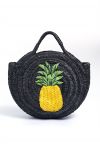 Geflochtene Strohtasche mit Ananas-Muster