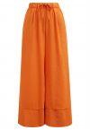 Bequeme Palazzo-Hose aus Leinenmischung in Orange