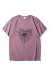 T-Shirt mit schwarzem Herz-Spinnennetz-Muster