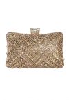 Schicke Clutch mit Strass-Overlay in Champagner