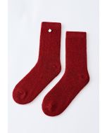 Mix Color Dots Crew-Socken aus Wollmischung in Rot