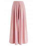 Fantasievolle Faltenhose mit weitem Bein in Pink