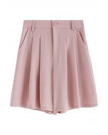 Plissee Detail Seitentaschen Shorts in Pink