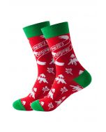 Christmas Vibe Jacquard Crew Socken in Rot