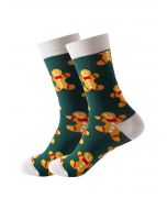 Christmas Vibe Jacquard Crew Socken in Smaragdgrün