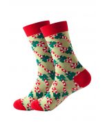 Christmas Vibe Jacquard Crew Socken in Erbsengrün