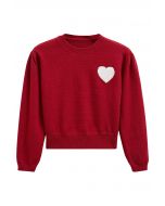 Sweet Heart Cozy Strickpullover in Rot