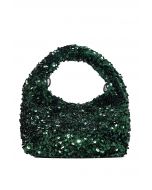 Glamouröse Mini-Handtasche mit Pailletten in Grün