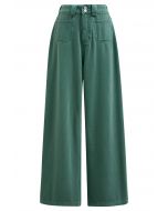 Vintage-Charme-Jeans mit geradem Bein in Grün