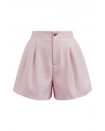 Shorts mit Seitentaschen und goldenem Knopf in Rosa