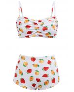 Bikini-Set mit Frucht-Print in Weiß