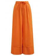 Bequeme Palazzo-Hose aus Leinenmischung in Orange