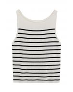 Schwarzes, gestreiftes Strick-Tanktop