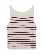 Rotes, gestreiftes Strick-Tanktop