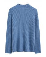 Elemental – Langärmliger Wollpullover mit Rollkragen in Blau