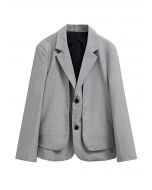 Fake – Zweiteiliger Button-Down-Blazer in Grau