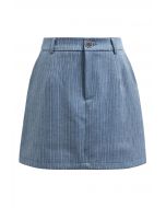 Everlasting – Gestreifter Mini-Skort mit Seitentaschen in Blau