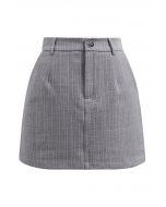 Everlasting – Gestreifter Mini-Skort mit Seitentaschen in Grau