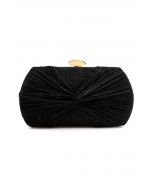 Shining Gift – Geknotete Clutch in Schwarz