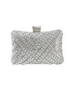 Schicke Clutch mit Strass-Overlay in Silber