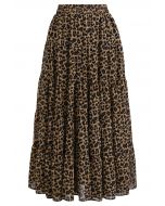 Wild Side – Chiffon-Midirock mit Animalprint