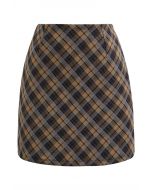 Falling for Plaid Mini Bud Skirt in Senfgelb