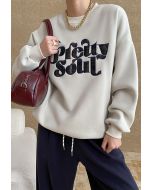 Pretty Soul – Übergroßes Sweatshirt mit Fleece-Futter in Elfenbein