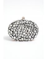 Glitzernde ovale Clutch mit Strasssteinen in Schwarz