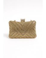 Schicke Clutch mit Strass-Overlay in Champagner