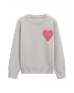 Only Love – Jacquard-Strickpullover mit Rundhalsausschnitt