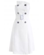 Schöne Verbindung: blankes zweireihiges trägerloses Kleid