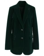 Elegancia noble - blazer de terciopelo en verde oscuro