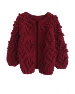 Knit Your Love - Weinrote Strickjacke