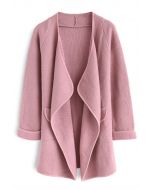 Einfach gestrickt - Claret offener Mantel in Pink
