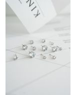 6er-Pack Ohrringe mit Diamanten